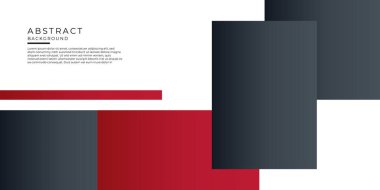 Kırmızı siyah iş sunumu tasarım şablonu. Beyaz arka planda soyut geometrik dekorasyon. Kapak, afiş, kartvizit, teknoloji toplantısı ve daha fazlası için vektör illüstrasyonu