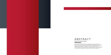 Kırmızı siyah iş sunumu tasarım şablonu. Beyaz arka planda soyut geometrik dekorasyon. Kapak, afiş, kartvizit, teknoloji toplantısı ve daha fazlası için vektör illüstrasyonu
