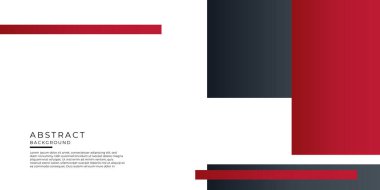 Kırmızı siyah iş sunumu tasarım şablonu. Beyaz arka planda soyut geometrik dekorasyon. Kapak, afiş, kartvizit, teknoloji toplantısı ve daha fazlası için vektör illüstrasyonu