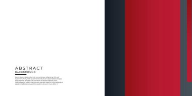 Kırmızı siyah iş sunumu tasarım şablonu. Beyaz arka planda soyut geometrik dekorasyon. Kapak, afiş, kartvizit, teknoloji toplantısı ve daha fazlası için vektör illüstrasyonu