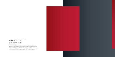 Kırmızı siyah iş sunumu tasarım şablonu. Beyaz arka planda soyut geometrik dekorasyon. Kapak, afiş, kartvizit, teknoloji toplantısı ve daha fazlası için vektör illüstrasyonu