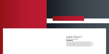 Kırmızı siyah iş sunumu tasarım şablonu. Beyaz arka planda soyut geometrik dekorasyon. Kapak, afiş, kartvizit, teknoloji toplantısı ve daha fazlası için vektör illüstrasyonu