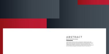 Kırmızı siyah iş sunumu tasarım şablonu. Beyaz arka planda soyut geometrik dekorasyon. Kapak, afiş, kartvizit, teknoloji toplantısı ve daha fazlası için vektör illüstrasyonu
