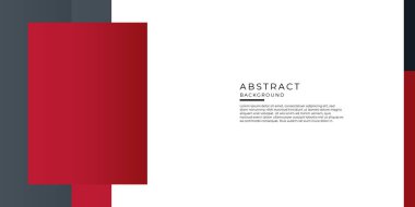 Kırmızı siyah iş sunumu tasarım şablonu. Beyaz arka planda soyut geometrik dekorasyon. Kapak, afiş, kartvizit, teknoloji toplantısı ve daha fazlası için vektör illüstrasyonu