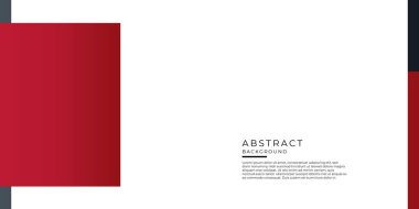 Kırmızı siyah iş sunumu tasarım şablonu. Beyaz arka planda soyut geometrik dekorasyon. Kapak, afiş, kartvizit, teknoloji toplantısı ve daha fazlası için vektör illüstrasyonu