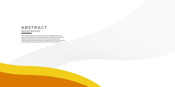Fondo Curvado Onda Abstracta Blanco Amarillo Naranja Moderno Para Diseño — Vector de stock