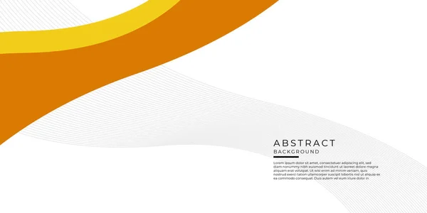 Fondo Curvado Onda Abstracta Blanco Amarillo Naranja Moderno Para Diseño — Vector de stock