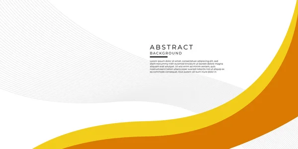Moderne Orange Gelb Weiß Abstrakte Welle Gebogenen Hintergrund Für Präsentationsdesign — Stockvektor