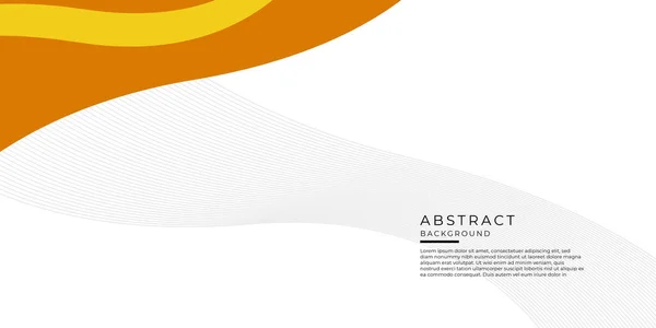 Fondo Curvado Onda Abstracta Blanco Amarillo Naranja Moderno Para Diseño — Vector de stock