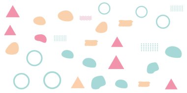 Memphis Basit Renkli Soyut Çember Çizgisi Dikdörtgen Kutusu Oku Dağdan Çapraz Nehir Turtası Mısır Temel Şekil Arkaplan Gömleği