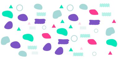 Memphis Basit Renkli Soyut Çember Çizgisi Dikdörtgen Kutusu Oku Dağdan Çapraz Nehir Turtası Mısır Temel Şekil Arkaplan Gömleği