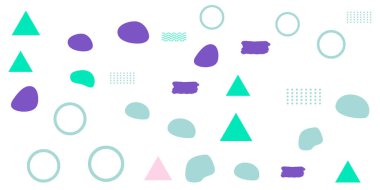 Memphis Basit Renkli Soyut Çember Çizgisi Dikdörtgen Kutusu Oku Dağdan Çapraz Nehir Turtası Mısır Temel Şekil Arkaplan Gömleği