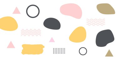 Memphis Basit Renkli Soyut Çember Çizgisi Dikdörtgen Kutusu Oku Dağdan Çapraz Nehir Turtası Mısır Temel Şekil Arkaplan Gömleği