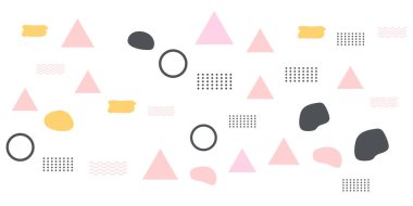 Memphis Basit Renkli Soyut Çember Çizgisi Dikdörtgen Kutusu Oku Dağdan Çapraz Nehir Turtası Mısır Temel Şekil Arkaplan Gömleği