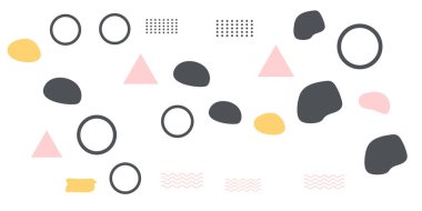 Memphis Basit Renkli Soyut Çember Çizgisi Dikdörtgen Kutusu Oku Dağdan Çapraz Nehir Turtası Mısır Temel Şekil Arkaplan Gömleği