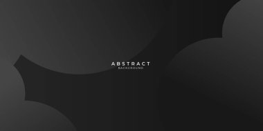 Çember kağıt katmanlı soyut siyah arkaplan. Vektör Illustration Modern Siyah Soyut Tasarım Geometrik Kağıt Biçimi Arkaplan