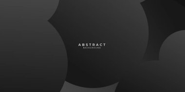 Çember kağıt katmanlı soyut siyah arkaplan. Vektör Illustration Modern Siyah Soyut Tasarım Geometrik Kağıt Biçimi Arkaplan