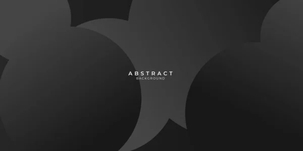 円形の紙層を持つ抽象的な黒の背景 ベクトルイラスト モダンブラックアブストラクトデザイン幾何学的ペーパースタイル背景 — ストックベクタ