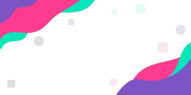 Memphis soyut arka planı, yeşil mor toska pembe. Memphis tarzı bir geçmişi var. Sunum, afiş, kapak, web, kart, poster, duvar kağıdı için vektör illüstrasyon tasarımı