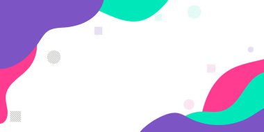 Memphis soyut arka planı, yeşil mor toska pembe. Memphis tarzı bir geçmişi var. Sunum, afiş, kapak, web, kart, poster, duvar kağıdı için vektör illüstrasyon tasarımı