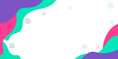 Memphis soyut arka planı, yeşil mor toska pembe. Memphis tarzı bir geçmişi var. Sunum, afiş, kapak, web, kart, poster, duvar kağıdı için vektör illüstrasyon tasarımı