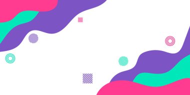 Memphis soyut arka planı, yeşil mor toska pembe. Memphis tarzı bir geçmişi var. Sunum, afiş, kapak, web, kart, poster, duvar kağıdı için vektör illüstrasyon tasarımı