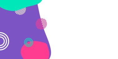 Memphis soyut arka planı, yeşil mor toska pembe. Memphis tarzı bir geçmişi var. Sunum, afiş, kapak, web, kart, poster, duvar kağıdı için vektör illüstrasyon tasarımı