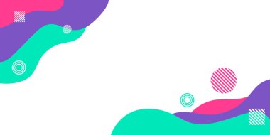 Memphis soyut arka planı, yeşil mor toska pembe. Memphis tarzı bir geçmişi var. Sunum, afiş, kapak, web, kart, poster, duvar kağıdı için vektör illüstrasyon tasarımı