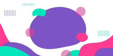 Memphis soyut arka planı, yeşil mor toska pembe. Memphis tarzı bir geçmişi var. Sunum, afiş, kapak, web, kart, poster, duvar kağıdı için vektör illüstrasyon tasarımı