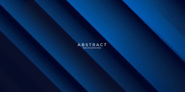 Sunum arkaplanı, iş kartı tasarımı, teknoloji afişi, spor posteri, duvar kağıdı, şirket profili için dinamik soyut grafik unsurlara sahip koyu mavi arkaplan