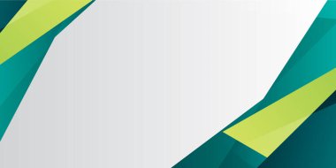 Taze, basit, yeşil, sarı bir arka plan. Düz yeşil üçgen kademe. Kopyalama alanı ile keskin arkaplan