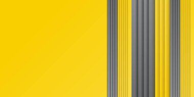 Soyut koyu gri kompozisyonu olan sarı ve gümüş arkaplan. Üst üste binen dikdörtgen pürüzsüz gölgeye sahip soyut arkaplanlar reklam pankartları ve satış afişi şablonu için kullanılabilir