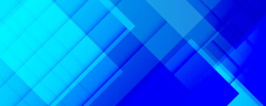 Açık mavi soyut arkaplan. Kare şekilli soyut mavi arkaplan. Çapraz çizgileri olan parlak lacivert dinamik soyut vektör arka planı. İş sunumu veya satış afişi kapağı