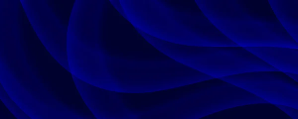 Astratto Blu Navy Sfondo Dinamico Neon Incandescente Linee Onda Fluide — Vettoriale Stock
