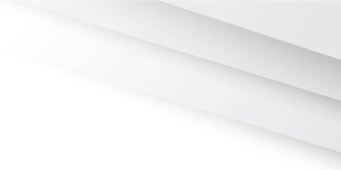 Parlak çizgileri olan zarif beyaz bir arka plan. Kağıt kesim tarzında beyaz soyut bir arkaplan. Vektör tasarım pankartı