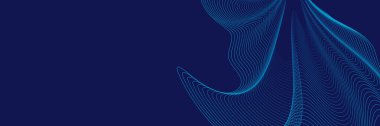 Lacivert donanma soyut geçmişi. Çizgi çizgili dalgalı ışık efektli gelecekteki teknoloji çizgileri