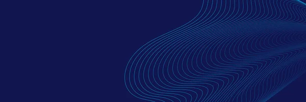 Темно Синий Морской Фон Футуристические Технологические Линии Фона Волнистым Светом — стоковый вектор