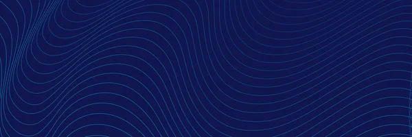 Темно Синий Морской Фон Футуристические Технологические Линии Фона Волнистым Светом — стоковый вектор