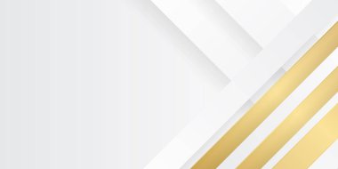 Soyut altın ve beyaz arka plan. Bronz çizgileri olan gri gümüş soyut lüks arka plan. Soyut altın ve gri dikdörtgenlere sahip teknolojik geometrik arka plan. Vektör paneli tasarımı