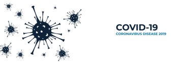Coronavirus geçmişi. Covid-19 virüslü kusursuz bir model. Afişler için açık mavi gri arkaplan