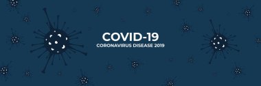 Coronavirus geçmişi. Covid-19 virüslü kusursuz bir model. Afişler için açık mavi gri arkaplan