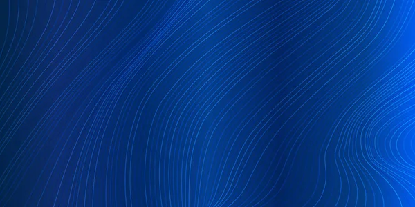 Vektor Wellenlinien Fließen Dynamisch Blauen Navy Farben Isoliert Auf Schwarzem — Stockvektor
