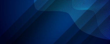 Kağıt kesiği şekilli üç boyutlu bir arkaplan. İş sunumları, el ilanları, posterler ve davetiyeler için vektör tasarımı. Çizgili mavi oyma sanat modern parlak element