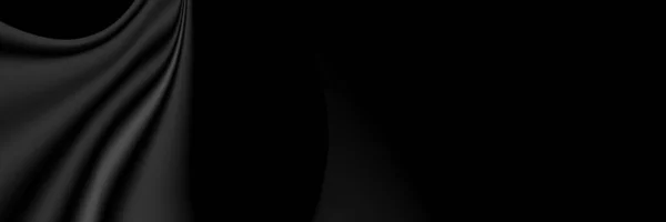 コピースペース付きブラック高級生地の背景 概要イラスト 豪華な黒い線の背景 幾何学的図形を用いた抽象暗い背景イラスト — ストックベクタ