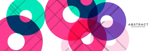 ベクトル円幾何学的抽象的背景 カラフルなサークルとダイナミック形状組成 抽象的背景現代の未来グラフィック ベクトル抽象的背景テクスチャデザイン ポスター バナー — ストックベクタ