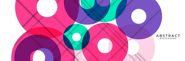 Векторный Круговой Геометрический Абстрактный Фон Динамическая Композиция Форм Красочным Кругом — стоковый вектор
