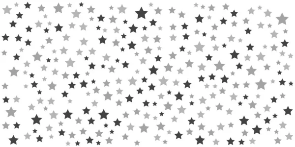 Star Vector Seamless Pattern Isolated Repeat Background Wallpaper Black Grey — Stock Vector