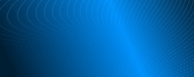 Mavi arkaplanda soyut dalga çizgileri. Dinamik efektli soyut arkaplan. Hareket vektörü illüstrasyonu. Moda eğilimleri. Reklam, pazarlama, sunum, yıllık kapsama raporu için kullanılabilir