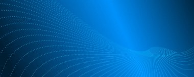 Mavi arkaplanda soyut dalga çizgileri. Dinamik efektli soyut arkaplan. Hareket vektörü illüstrasyonu. Moda eğilimleri. Reklam, pazarlama, sunum, yıllık kapsama raporu için kullanılabilir