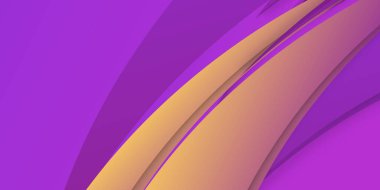 Lüks mor ve altın sarısı örtüşen katman dalga arka planı. Modern ve gelecekçi kurumsal konsepte sahip soyut mor arkaplan